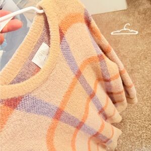 Zara Women's Checkered Sweater - Purple and Orange